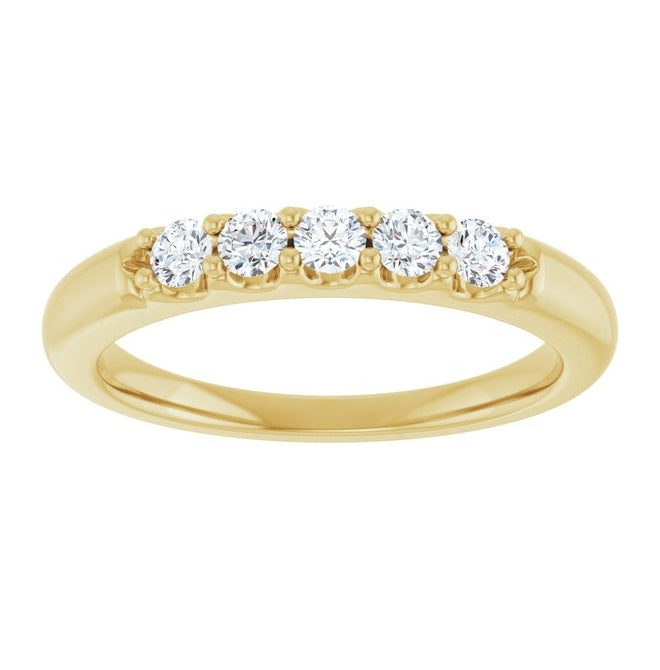 14K Yellow Or White Gold Round 2.5 Mm Polished 1/3 Ctw Lab-Grown Diamond Anniversary Band Size 7