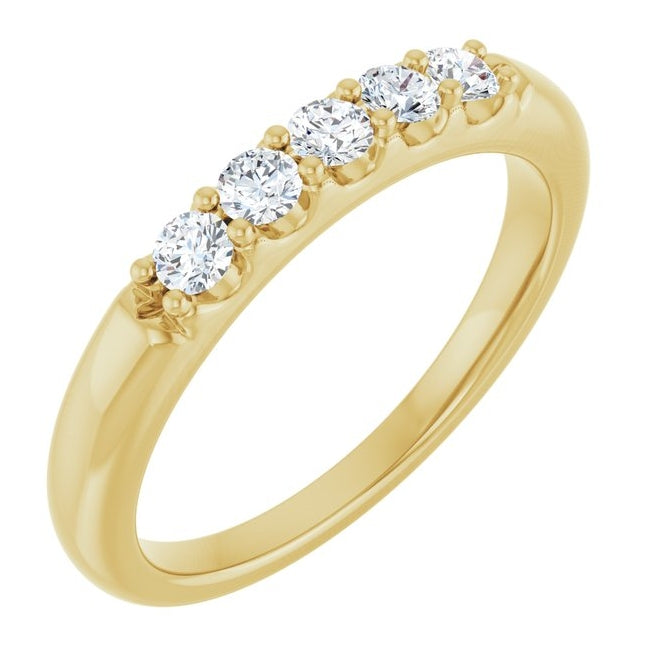 14K Yellow Or White Gold Round 2.5 Mm Polished 1/3 Ctw Lab-Grown Diamond Anniversary Band Size 7