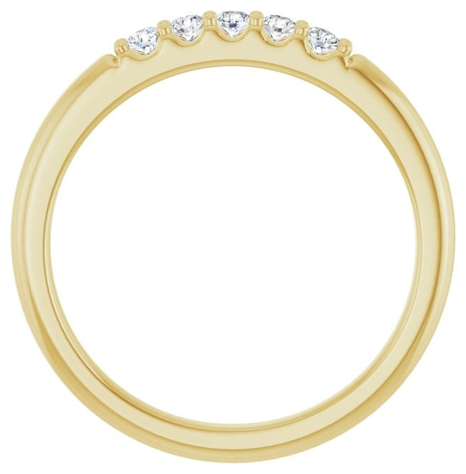 14K Yellow Or White Gold Round 2 Mm Polished 1/6 Ctw Lab-Grown Diamond Anniversary Band Size 7