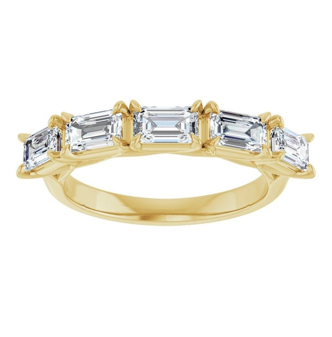 14K Yellow Or White Gold Emerald 5 X 3 Mm Polished 1 3/4 Ctw Lab-Grown Diamond Anniversary Band
