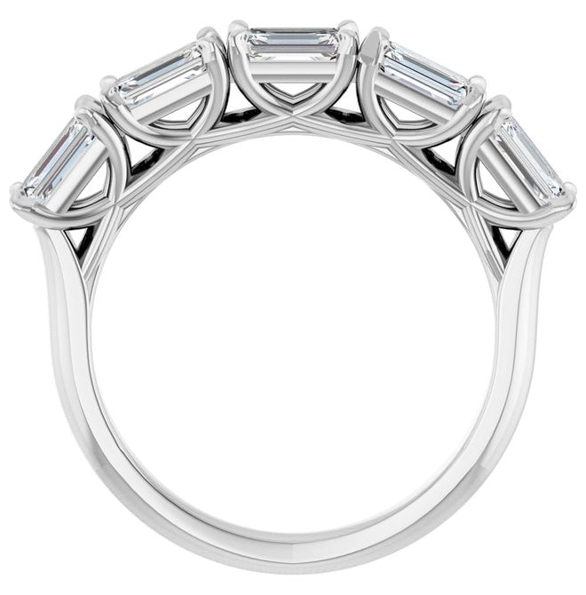 14K Yellow Or White Gold Emerald 5 X 3 Mm Polished 1 3/4 Ctw Lab-Grown Diamond Anniversary Band