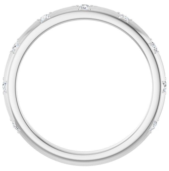 14K Yellow Or White Gold Round 1.5 Mm Polished 1/8 Ctw Natural Diamond Anniversary Band