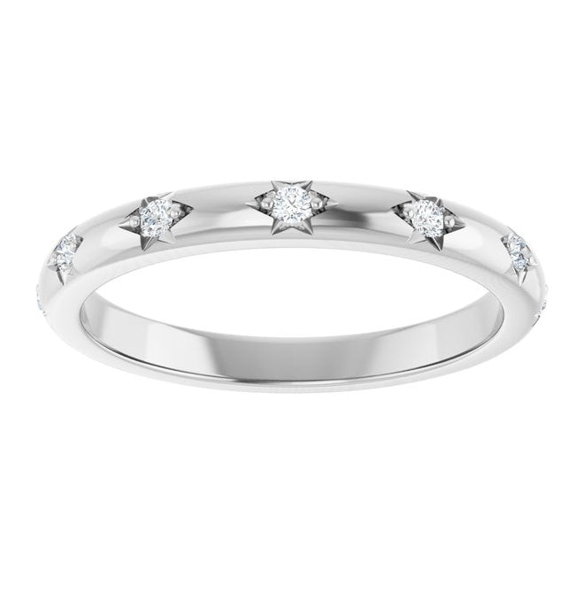 14K Yellow Or White Gold Round 1.5 Mm Polished 1/8 Ctw Natural Diamond Anniversary Band