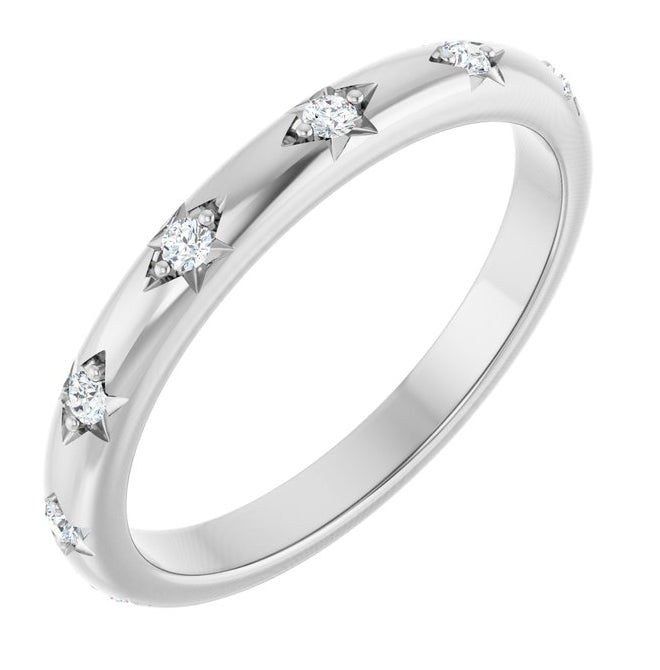 14K Yellow Or White Gold Round 1.5 Mm Polished 1/8 Ctw Natural Diamond Anniversary Band