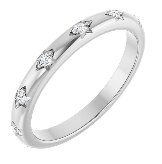 14K Yellow Or White Gold Round 1.5 Mm Polished 1/8 Ctw Natural Diamond Anniversary Band