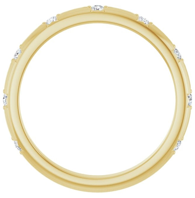 14K Yellow Or White Gold Round 1.5 Mm Polished 1/8 Ctw Natural Diamond Anniversary Band