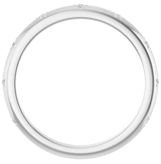 14K Yellow Or White Gold Round 1.1 Mm Polished .06 Ctw Lab-Grown Diamond Anniversary Band