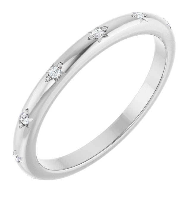 14K Yellow Or White Gold Round 1.1 Mm Polished .06 Ctw Lab-Grown Diamond Anniversary Band