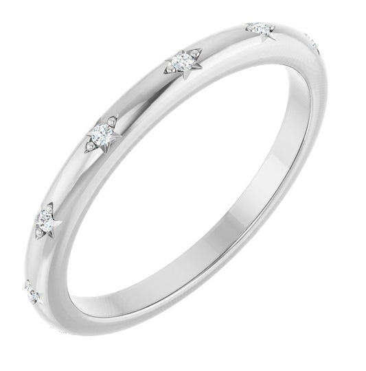 14K Yellow Or White Gold Round 1.1 Mm Polished .06 Ctw Lab-Grown Diamond Anniversary Band