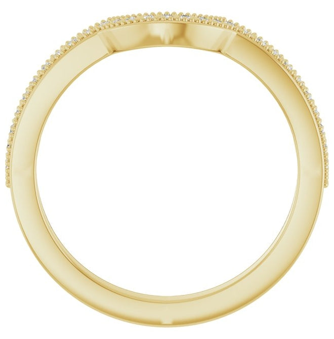 14K Yellow Or White Gold Round 1 Mm Polished 1/8 Ctw Lab-Grown Diamond Contour Band