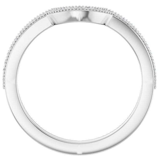 14K Yellow Or White Gold Round 1 Mm Polished 1/8 Ctw Lab-Grown Diamond Contour Band