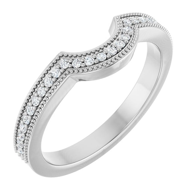 14K Yellow Or White Gold Round 1 Mm Polished 1/8 Ctw Lab-Grown Diamond Contour Band