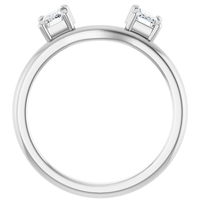 14K Yellow Or White Gold Emerald 5 X 3 Mm Polished 3/4 Ctw Lab-Grown Wrap-Style Enhancer Ring