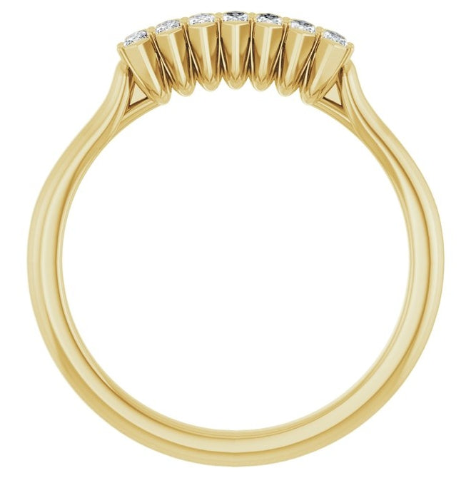 14K Yellow Or White Gold Marquise 3 X 1.5 Mm Polished 1/4 Ctw Lab-Grown Diamond Anniversary Band