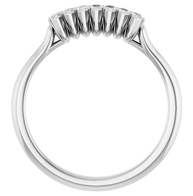 14K Yellow Or White Gold Marquise 3 X 1.5 Mm Polished 1/4 Ctw Lab-Grown Diamond Anniversary Band