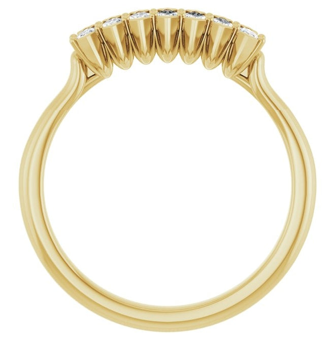 14K Yellow Or White Gold Marquise 3.5 X 1.75 Mm Polished 1/3 Ctw Lab-Grown Diamond Anniversary Band
