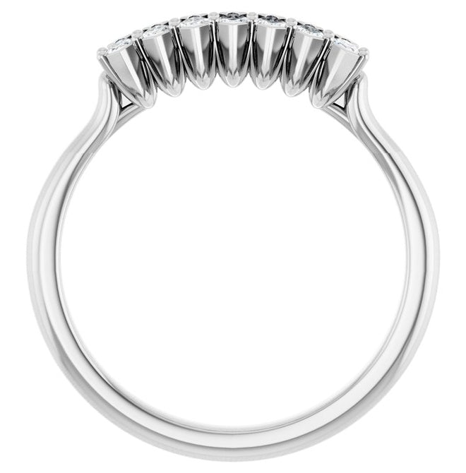14K Yellow Or White Gold Marquise 3.5 X 1.75 Mm Polished 1/3 Ctw Lab-Grown Diamond Anniversary Band