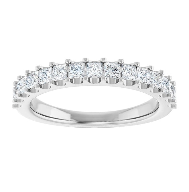 14K Yellow Or White Gold Square 2 Mm Polished 5/8 Ctw Lab-Grown Diamond Anniversary Band