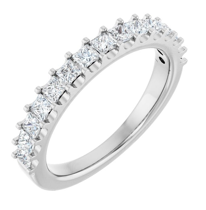 14K Yellow Or White Gold Square 2 Mm Polished 5/8 Ctw Lab-Grown Diamond Anniversary Band