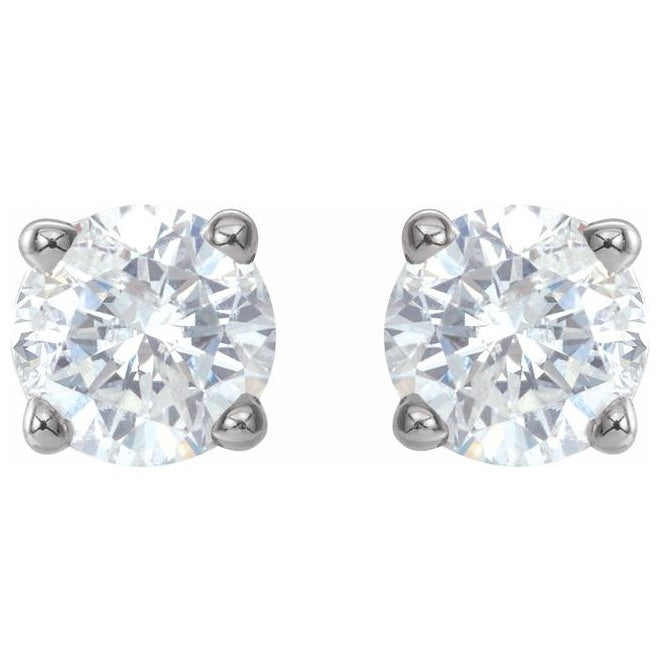Platinum Round 4.5Mm Si2-Si3, G-H Friction Backs 4-Prong Polished 3/4 Ctw Natural Diamond Stud Earrings
