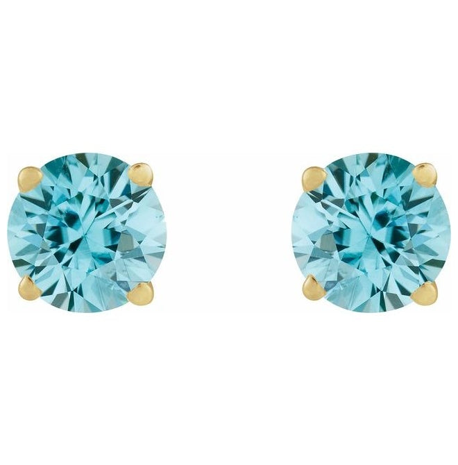 14K Yellow Gold Round 4.5Mm Vs, F+ Tension Back 4-Prong Polished 1/3 Ct Lab-Grown Diamond Lightweight Earring