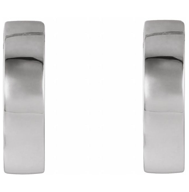 14K White Gold 16.5 Mm x 4 Mm Pair Hinged Polished Hinged Earrings