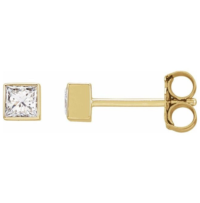 14K Yellow Gold 5/8 CTW Lab-Grown Diamond Bezel-Set Earrings
