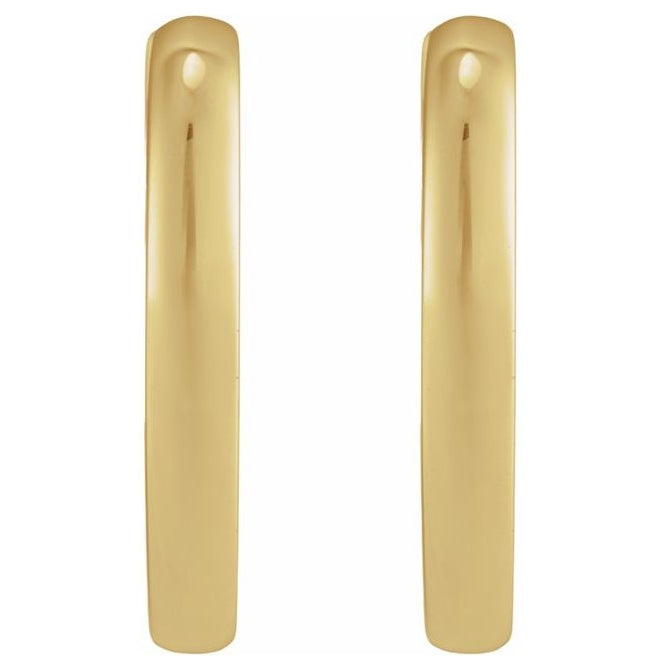 14K Yellow Or Rose Gold Or Sterling Silver Pair Hinged Polished Huggie Hoop Earrings