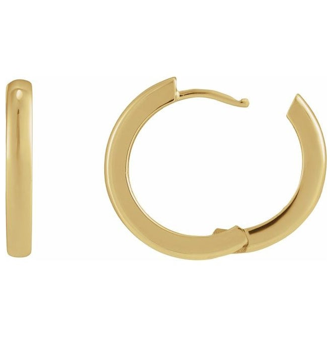14K Yellow Gold Or Sterling Silver 20 Mm x 2.9 Mm Each Hinged Polished Huggie Hoop Earring