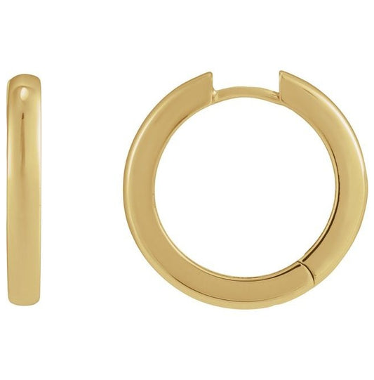 14K Yellow Gold Or Sterling Silver 20 Mm x 2.9 Mm Each Hinged Polished Huggie Hoop Earring