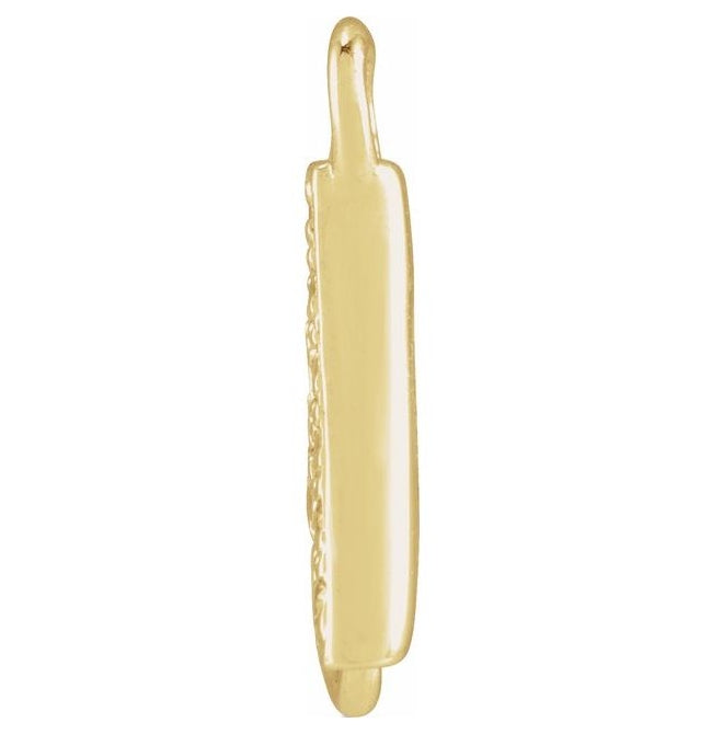 14K Yellow Or White Or Rose Gold Petite Pave Round I1, G-H Polished Natural Diamond Initial Link