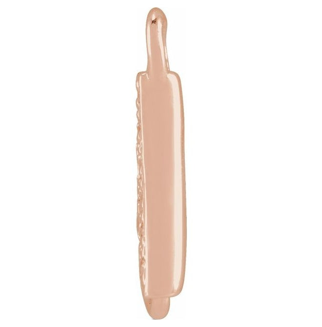 14K Yellow Or White Or Rose Gold Petite Pave Round I1, G-H Polished Natural Diamond Initial Link