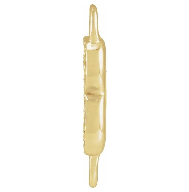 14K Yellow Or White Or Rose Gold Petite Pave Round I1, G-H Polished Natural Diamond Initial Link