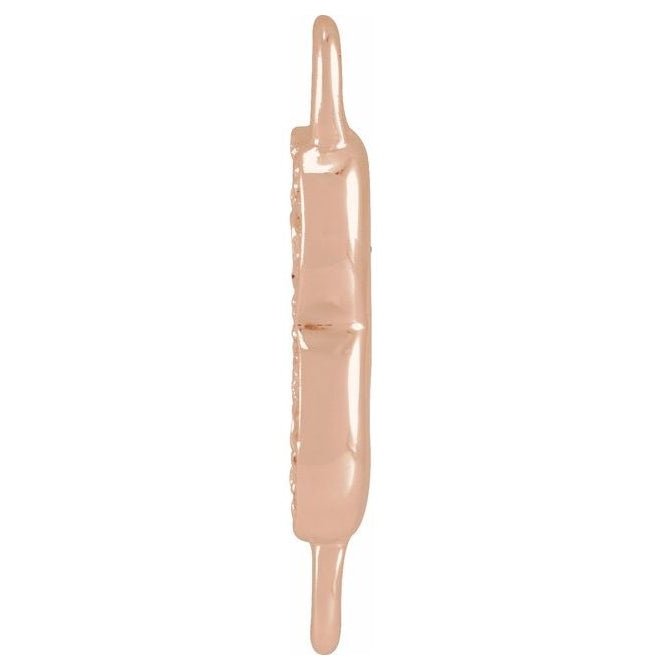 14K Yellow Or White Or Rose Gold Petite Pave Round I1, G-H Polished Natural Diamond Initial Link