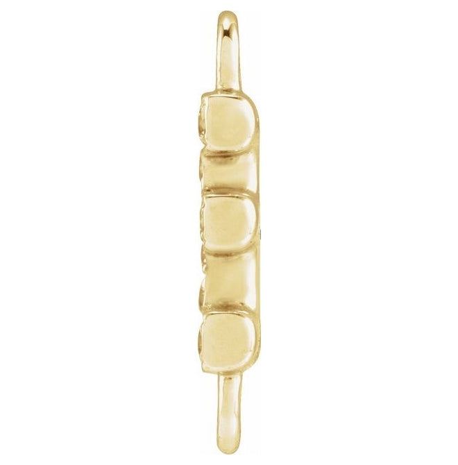 14K Yellow Or White Or Rose Gold Petite Pave Round I1, G-H Polished Natural Diamond Initial Link