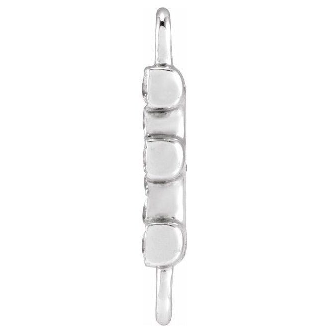 14K Yellow Or White Or Rose Gold Petite Pave Round I1, G-H Polished Natural Diamond Initial Link