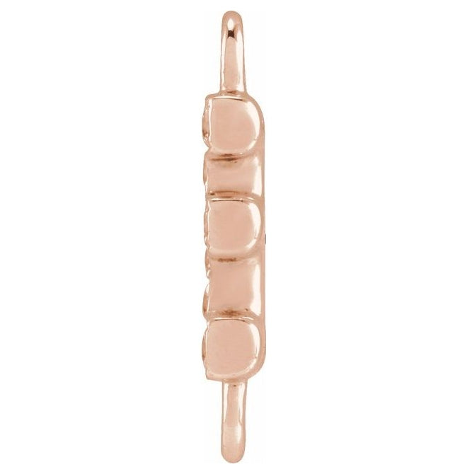 14K Yellow Or White Or Rose Gold Petite Pave Round I1, G-H Polished Natural Diamond Initial Link