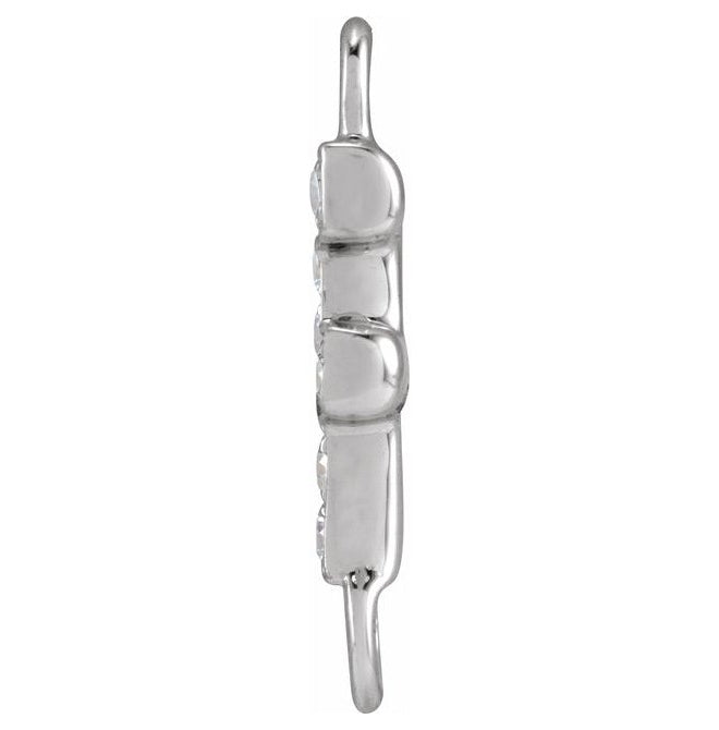 14K Yellow Or White Or Rose Gold Petite Pave Round I1, G-H Polished Natural Diamond Initial Link