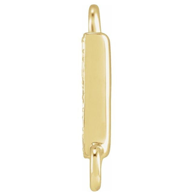 14K Yellow Or White Or Rose Gold Petite Pave Round I1, G-H Polished Natural Diamond Initial Link