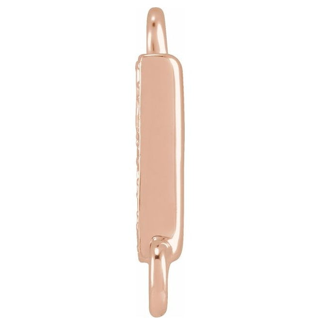 14K Yellow Or White Or Rose Gold Petite Pave Round I1, G-H Polished Natural Diamond Initial Link