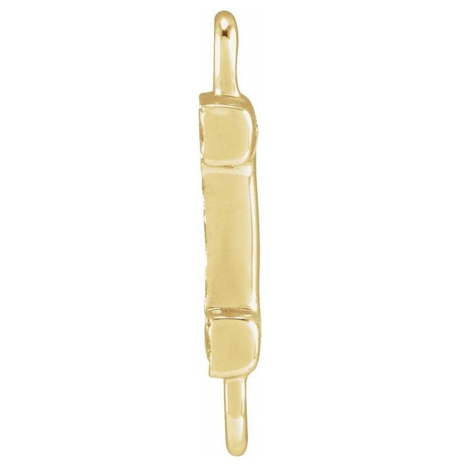14K Yellow Or White Or Rose Gold Petite Pave Round I1, G-H Polished Natural Diamond Initial Link