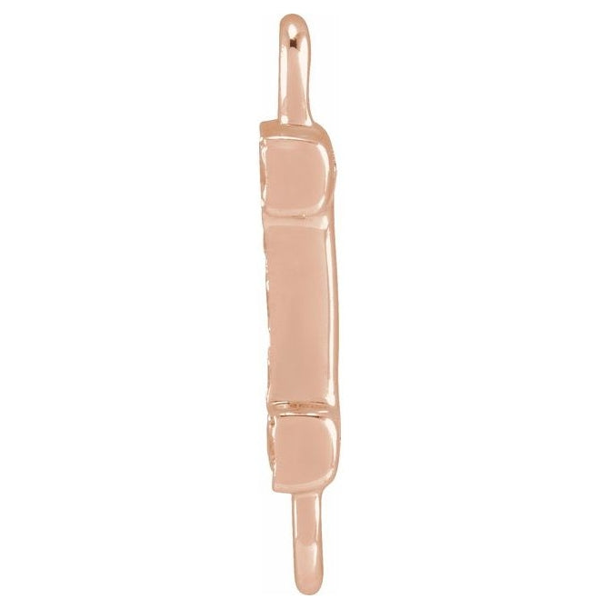 14K Yellow Or White Or Rose Gold Petite Pave Round I1, G-H Polished Natural Diamond Initial Link