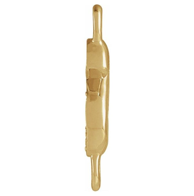 14K Yellow Or White Or Rose Gold Petite Pave Round I1, G-H Polished Natural Diamond Initial Link