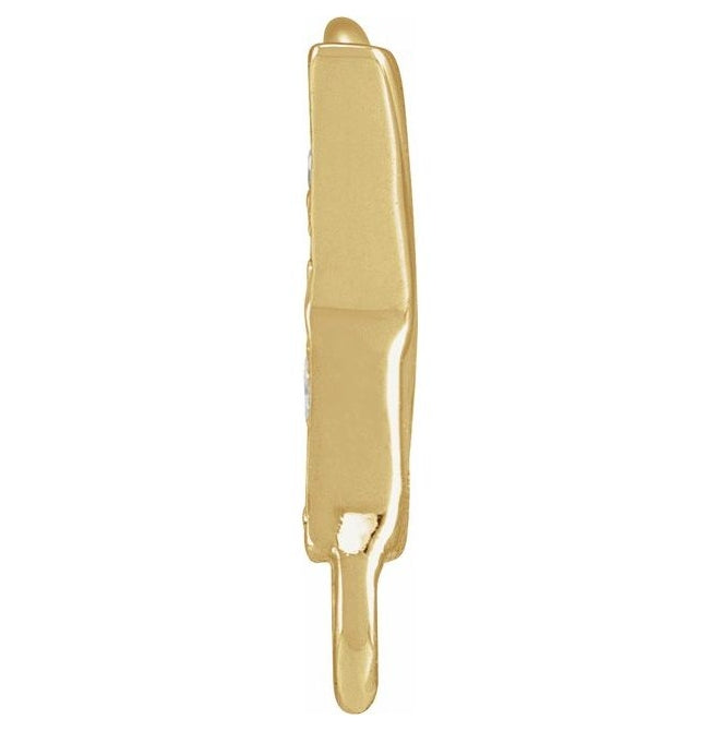 14K Yellow Or White Or Rose Gold Petite Pave Round I1, G-H Polished Natural Diamond Initial Link