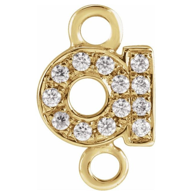 14K Yellow Or White Or Rose Gold  Petite Pave Round .75 Mm I1, G-H :: 0.03 Ctw Polished Natural Diamond Initial A Link