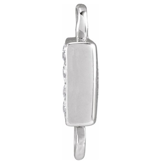 14K Yellow Or White Or Rose Gold  Petite Pave Round .75 Mm I1, G-H :: 0.03 Ctw Polished Natural Diamond Initial A Link