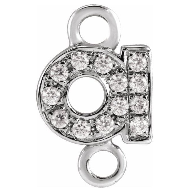 14K Yellow Or White Or Rose Gold  Petite Pave Round .75 Mm I1, G-H :: 0.03 Ctw Polished Natural Diamond Initial A Link
