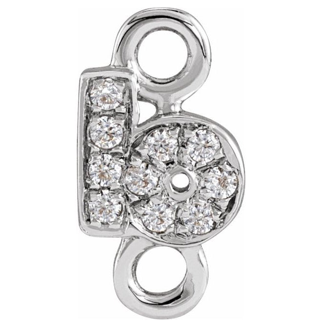14K Yellow Or White Or Rose Gold  Petite Pave Round .75 Mm I1, G-H :: 0.03 Ctw Polished Natural Diamond Initial A Link