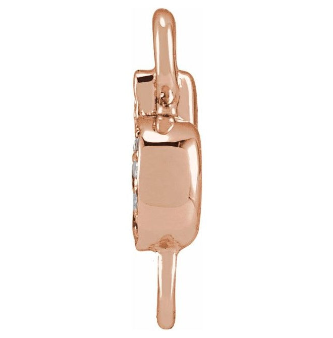 14K Yellow Or White Or Rose Gold  Petite Pave Round .75 Mm I1, G-H :: 0.03 Ctw Polished Natural Diamond Initial A Link