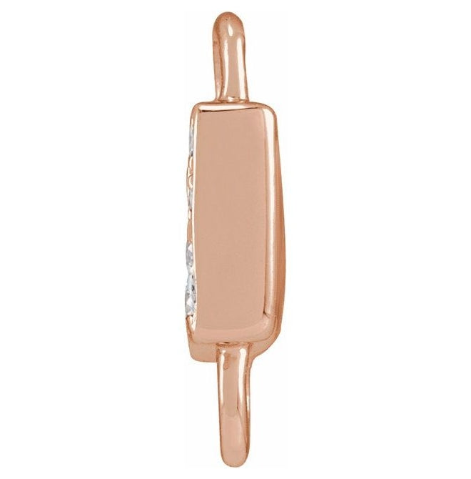 14K Yellow Or White Or Rose Gold  Petite Pave Round .75 Mm I1, G-H :: 0.03 Ctw Polished Natural Diamond Initial A Link
